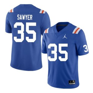 Men's Florida Gators #35 William Sawyer NCAA Nike Blue Throwback Authentic Stitched College Football Jersey JNR2662QP